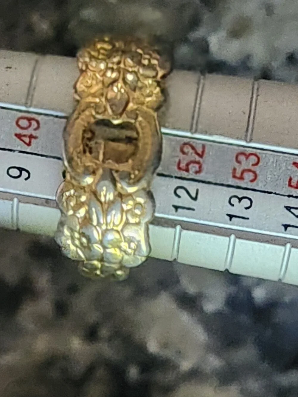 Vtg Oneida Gold Plated Floral Openwork Spoon Ring